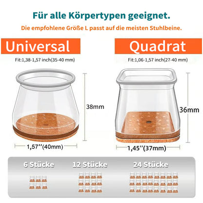 ✨ Universella stolsbenskydd av gummi – Passar alla stolsbensformer, reptåliga och slitstarka, den ultimata lösningen för att skydda dina golv.