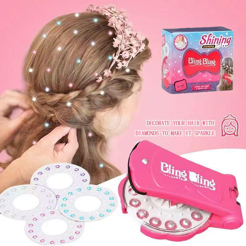 ✨Glitter Diamond Styling Tools Hair Gemstone Styling Set för att lysa upp flickors hår, kläder, accessoarer, hårstylingtillbehör utan värmebehov