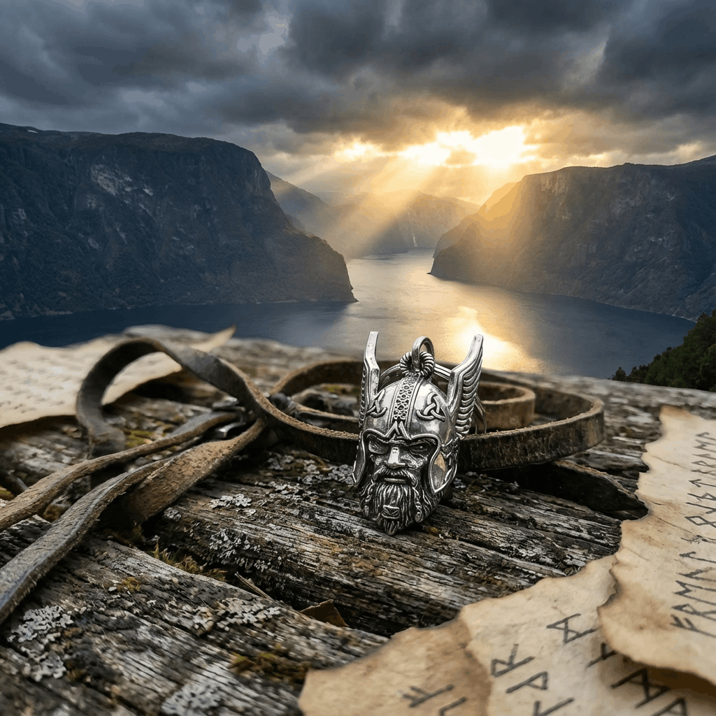🛡️ Odin Vikinga-amulettnyckelring 🔔