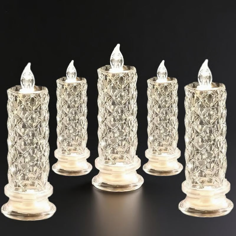 🔥🎁 LED-ljus i kristallform – elegant sken och mysig stämning