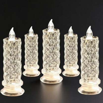 🔥🎁 LED-ljus i kristallform – elegant sken och mysig stämning