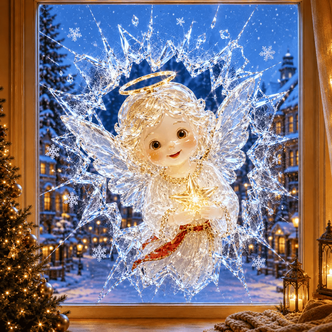 🔥HETEREA 49% RABATT✨🎄Kristalljuldekal för inbrott i fönstret — 3D-fönsterdekoration av krossat glas