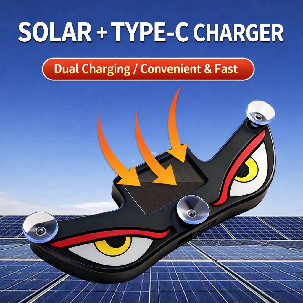 Solar Demon Eye LED-fönsterlampa för bil