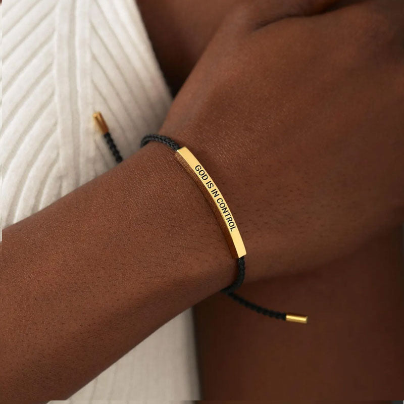 ✨📿 Vävt armband i rostfritt stål – motiverande och inspirerande armband med borttagbar tryck! ✨🦾
