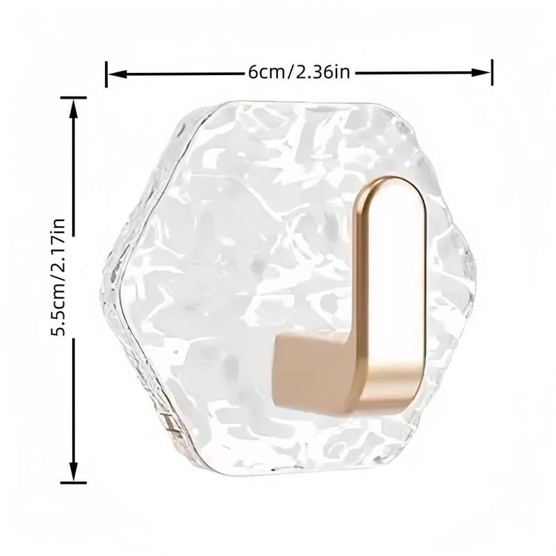 Självhäftande krokar, 10/20-pack, sexkantig vågmönstrad design, extra starka självhäftande krokar