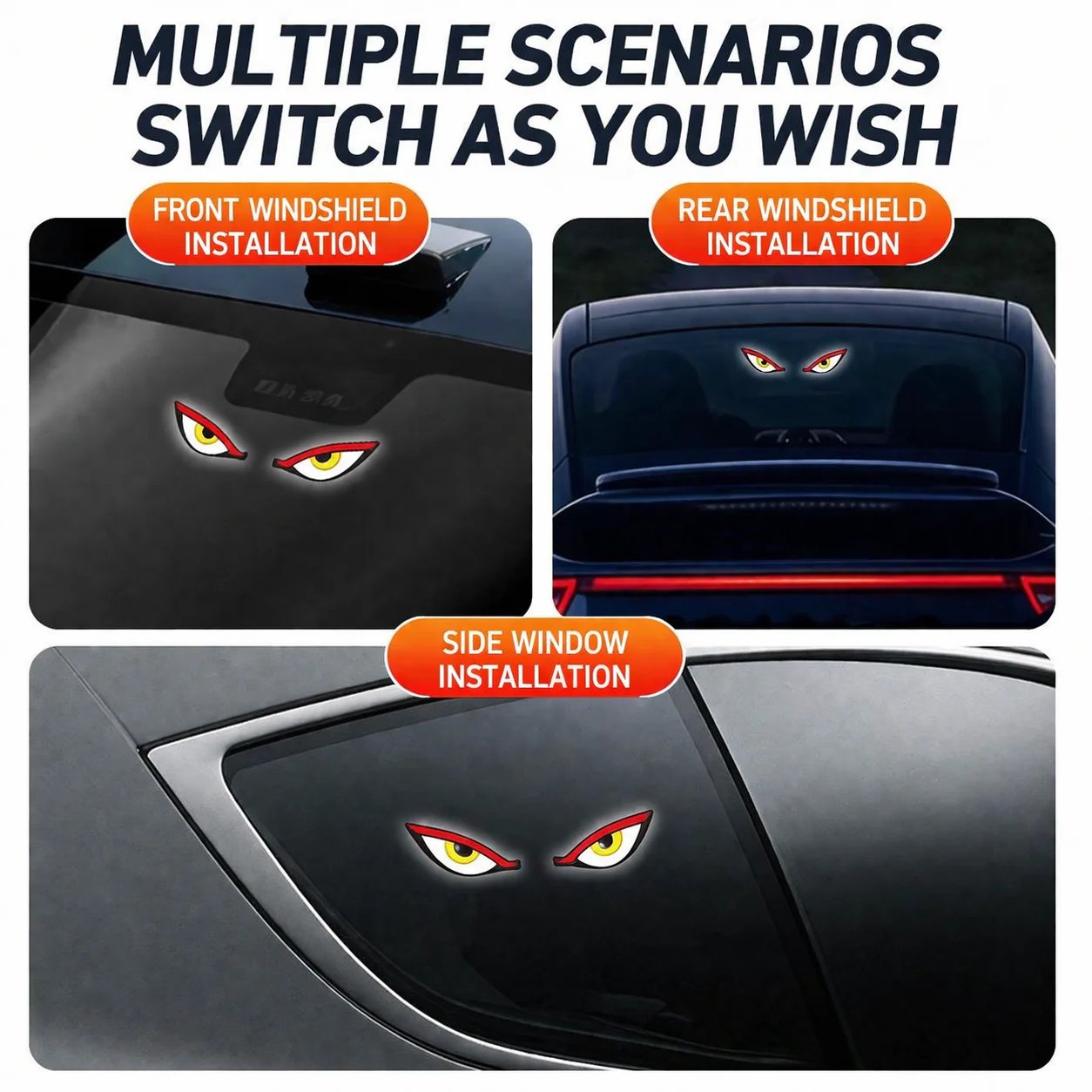 Solar Demon Eye LED-fönsterlampa för bil