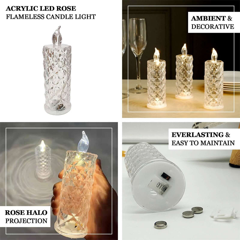 ✨ Ljusstake med kristallros - romantiskt sken utan stök