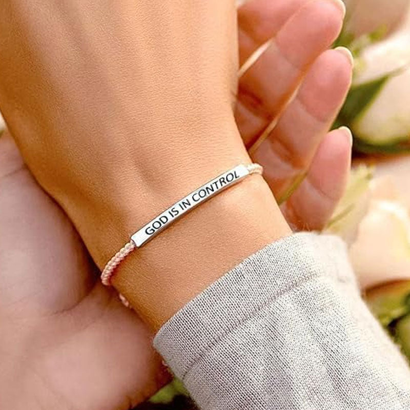 ✨📿 Vävt armband i rostfritt stål – motiverande och inspirerande armband med borttagbar tryck! ✨🦾