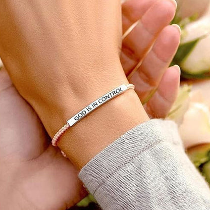 ✨📿 Vävt armband i rostfritt stål – motiverande och inspirerande armband med borttagbar tryck! ✨🦾