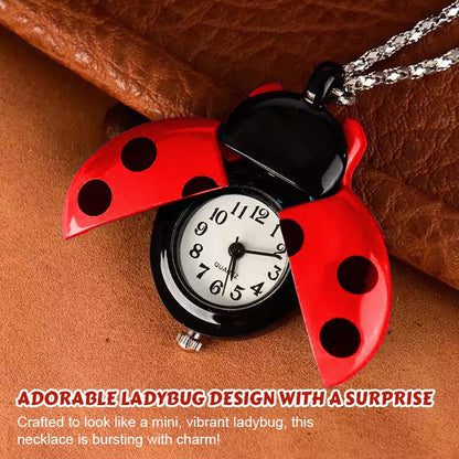 🐞 Halsband med vintage nyckelpiga-fickur