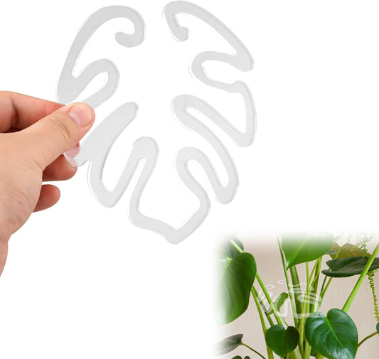 Transparent akrylväxtpåke i form av ett Monsterablad | Osynligt stjälkstöd för krukväxter inomhus 🌿