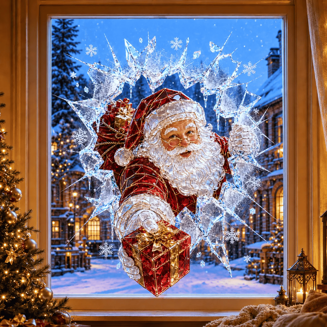 🔥HETEREA 49% RABATT✨🎄Kristalljuldekal för inbrott i fönstret — 3D-fönsterdekoration av krossat glas