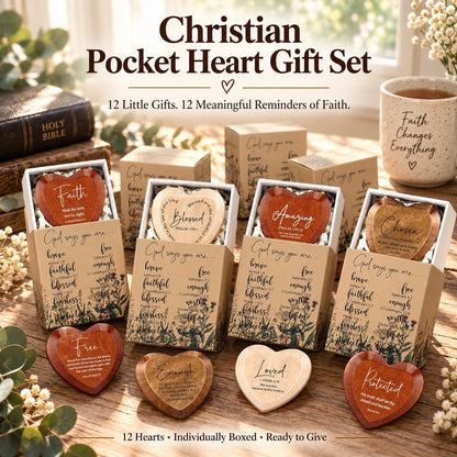✝️🎁 Kristet presentpaket med hjärtformade fickkort (12-pack）