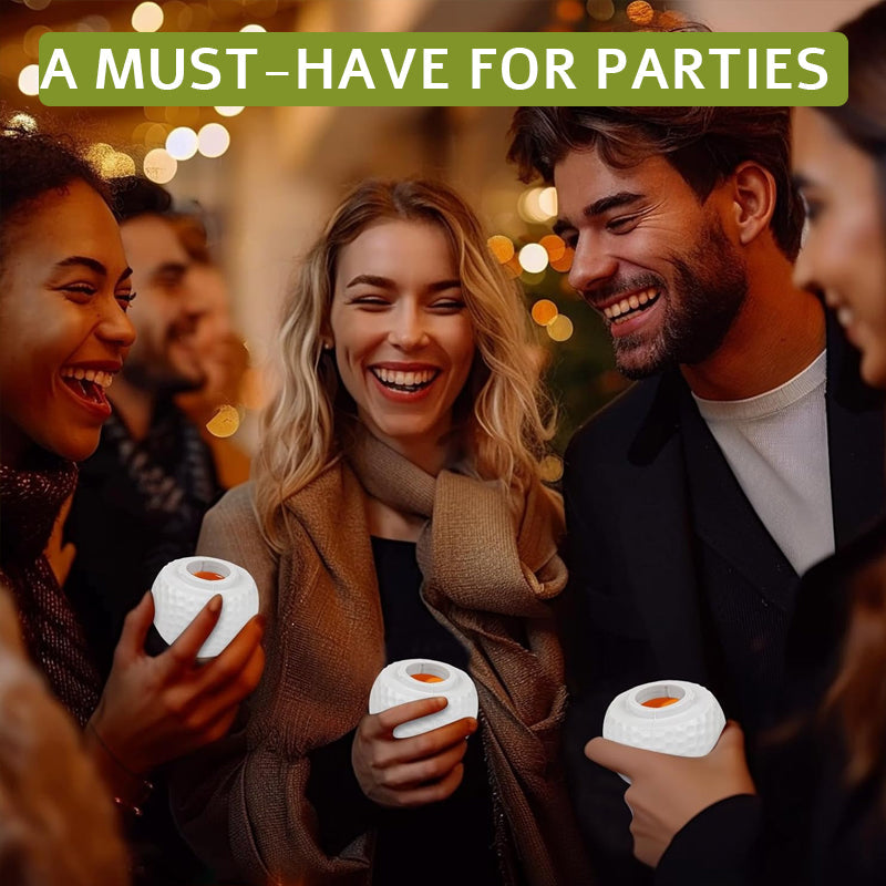 Kreativt snapsglas format som en golfboll