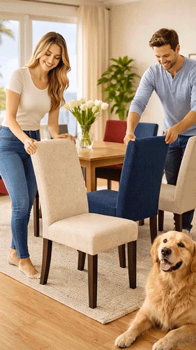 Snygga stolsöverdrag – ge dina gamla stolar ett lyft på nolltid!