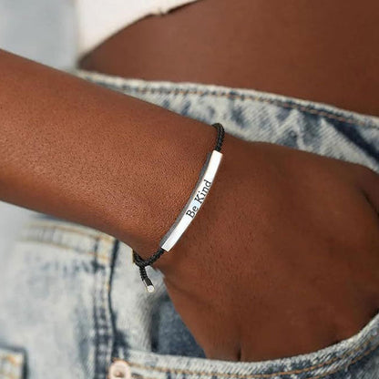 ✨📿 Vävt armband i rostfritt stål – motiverande och inspirerande armband med borttagbar tryck! ✨🦾