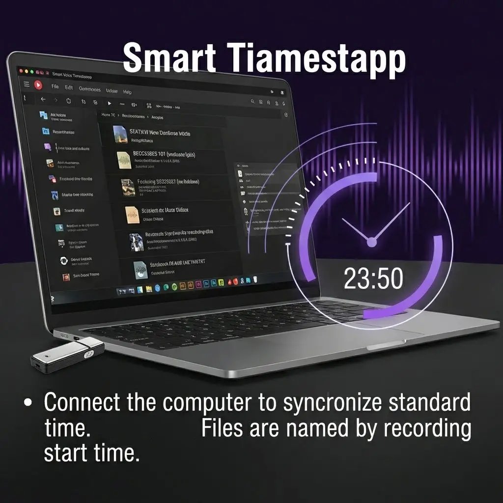 USB-minne Röstinspelare 2-i-1 – Röstaktiverad, Smart brusreducering, Automatisk filsparning
