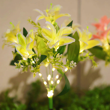 🌸Solcellslampor för blomsterstakar - Vattentät trädgårdsdekoratio