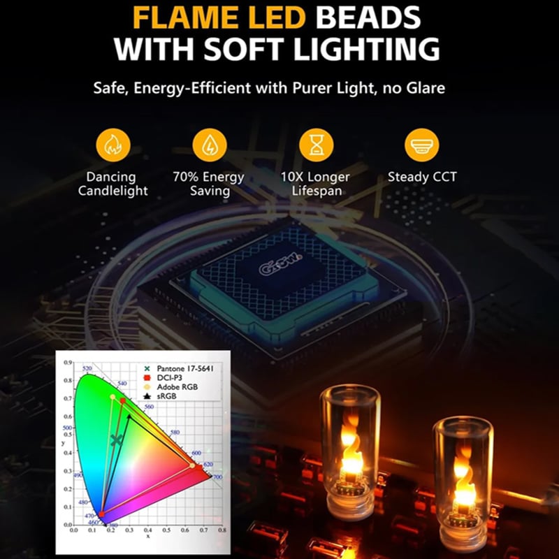 🔥USB-stämningslampa med realistisk flammeffekt