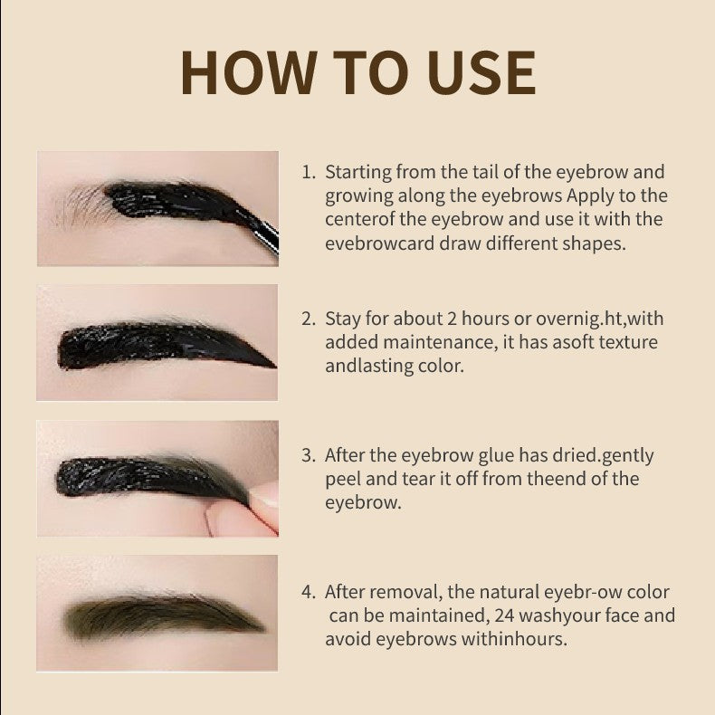 💧Tear-Off Brow Gel – Vattentät, smetar inte, långvarig, skapar naturliga, vilda ögonbryn