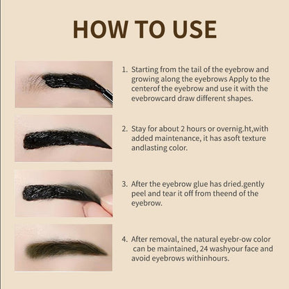💧Tear-Off Brow Gel – Vattentät, smetar inte, långvarig, skapar naturliga, vilda ögonbryn