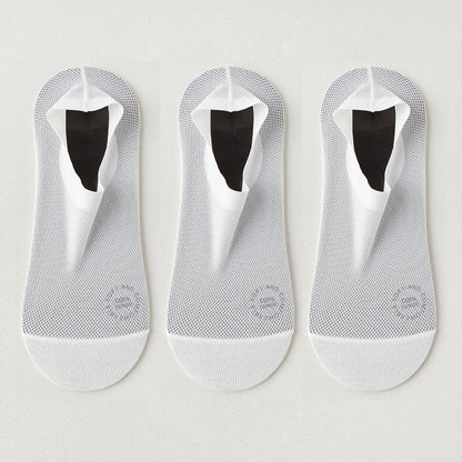 🔥 3-pack osynliga strumpor med grepp 🧦 – Andningsbar, lågskuren, halksäker och svettabsorberande design