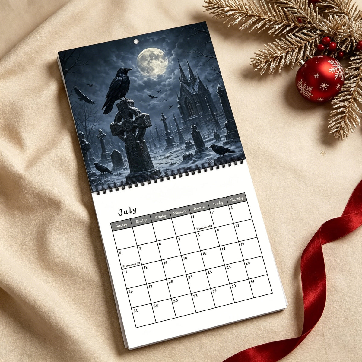 🐦‍⬛Raven & Crow 2027 Väggkalender — 12 månader av månbelyst gotisk konst🖤