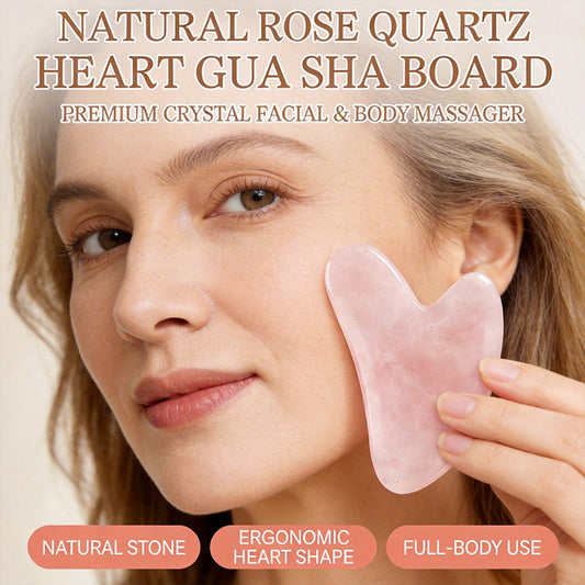 🔥Köp 1 få 1 gratis💖Gua Sha-massager i naturkristall i hjärtform – Gua Sha-verktyg för hela kroppen, för ansikte, hals och kropp