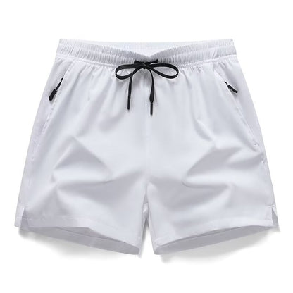 Shorts med dragsko i midjan och bokstavstryck för män -- snabbtorkande shorts