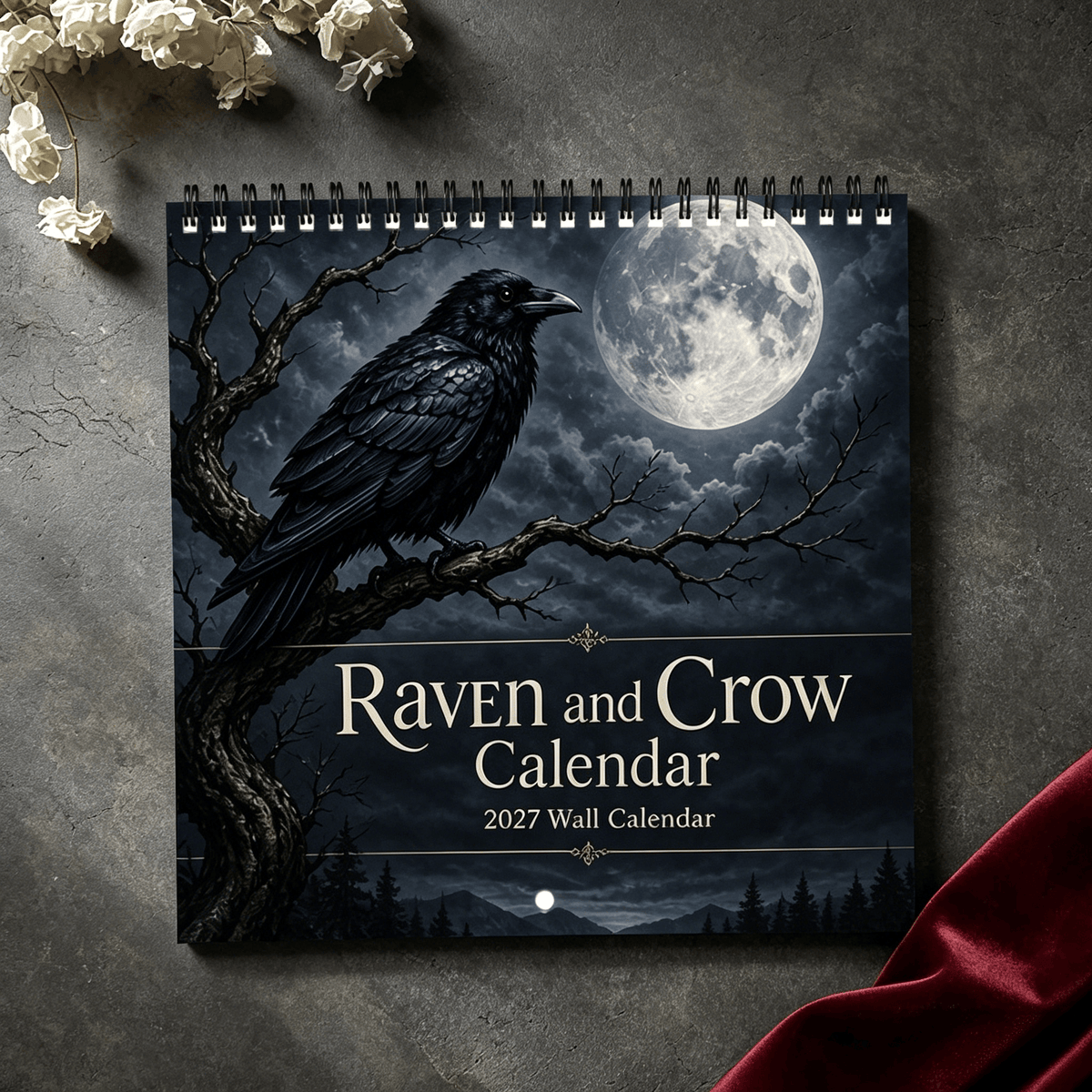 🐦‍⬛Raven & Crow 2027 Väggkalender — 12 månader av månbelyst gotisk konst🖤
