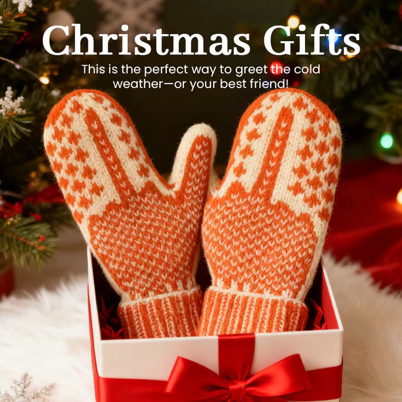 🔥【Sista chansen för 49% rabatt】🎅🧤✨ Stickade vantar i nordisk stil｜Dolda pixelerade långfingret - Retrostil × Rebellisk humor, värm din vinter! ❄️✨