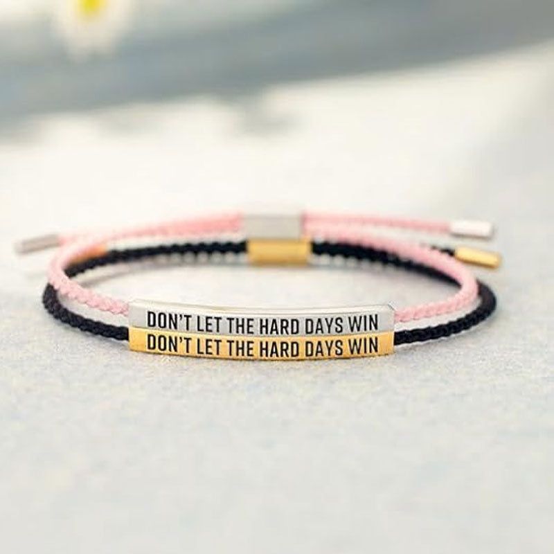 ✨📿 Vävt armband i rostfritt stål – motiverande och inspirerande armband med borttagbar tryck! ✨🦾