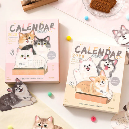 📅🐾 3D-bordskalender med katter och hundar – ett år fullt av sötma på ditt skrivbord! ✨😻🐶