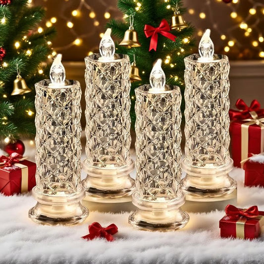 🔥🎁 LED-ljus i kristallform – elegant sken och mysig stämning