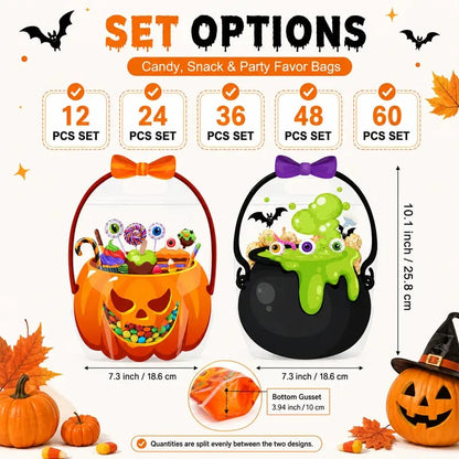 🎃 Halloween-godispåsar – 12/24/36/48/60 st godispåsar 👻🧡