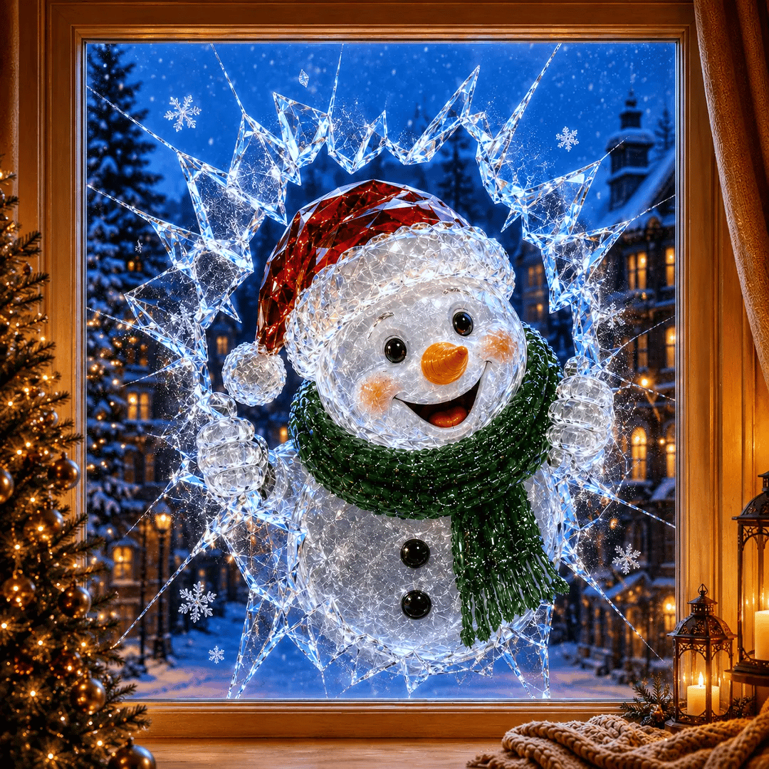 🔥HETEREA 49% RABATT✨🎄Kristalljuldekal för inbrott i fönstret — 3D-fönsterdekoration av krossat glas