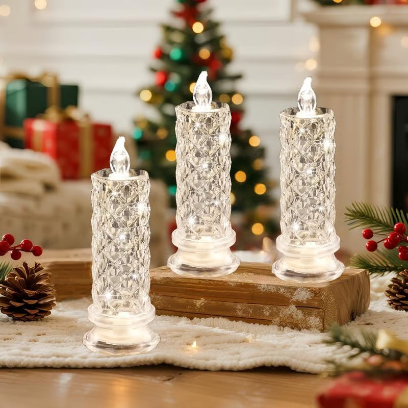 🔥🎁 LED-ljus i kristallform – elegant sken och mysig stämning