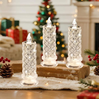 🔥🎁 LED-ljus i kristallform – elegant sken och mysig stämning