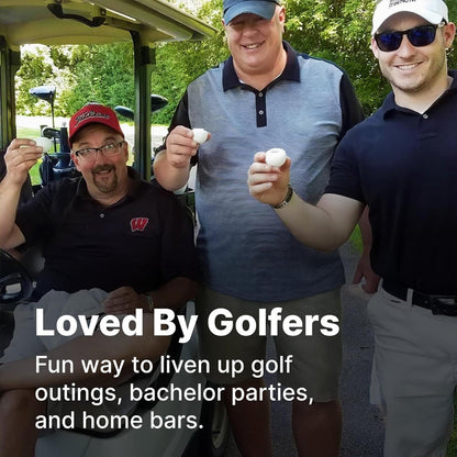 Kreativt snapsglas format som en golfboll