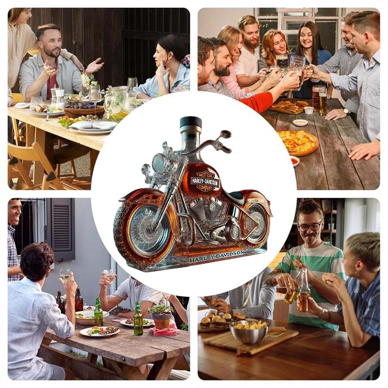 Kreativ motorcykel Glasvinflaska