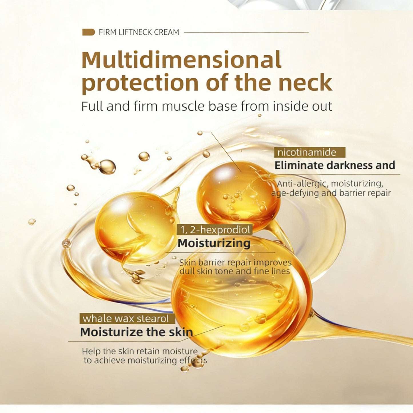 Rollerkräm för uppstramande hals