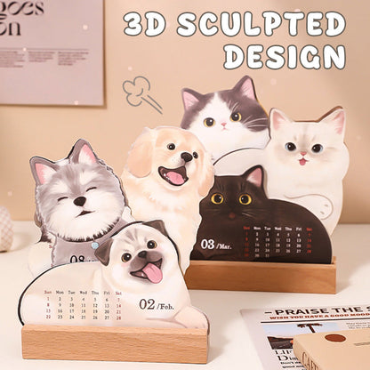 📅🐾 3D-bordskalender med katter och hundar – ett år fullt av sötma på ditt skrivbord! ✨😻🐶