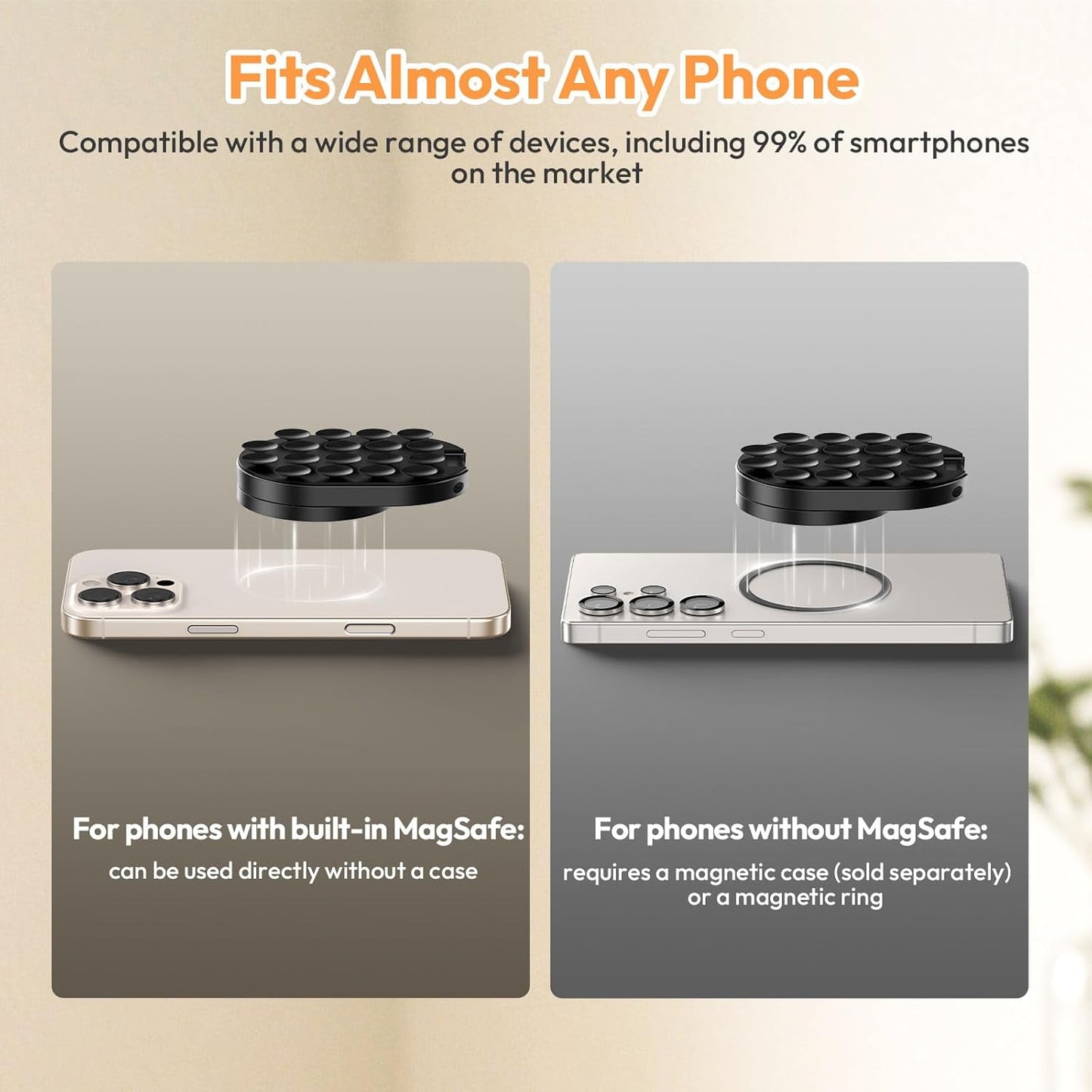 🔥 3-i-1 sugande magnetisk telefonhållare