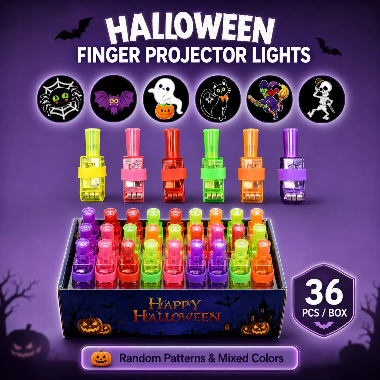 👻🎃 Halloween-fingerprojektorringar – LED-festgåvor för barn