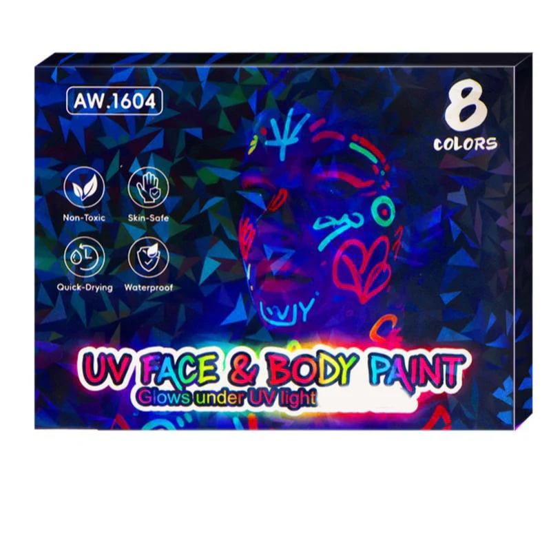 🥳STOR REA 2026💞Över 50 000 sålda!🎁Set med UV-lysande ansikts- och kroppsfärgspennor