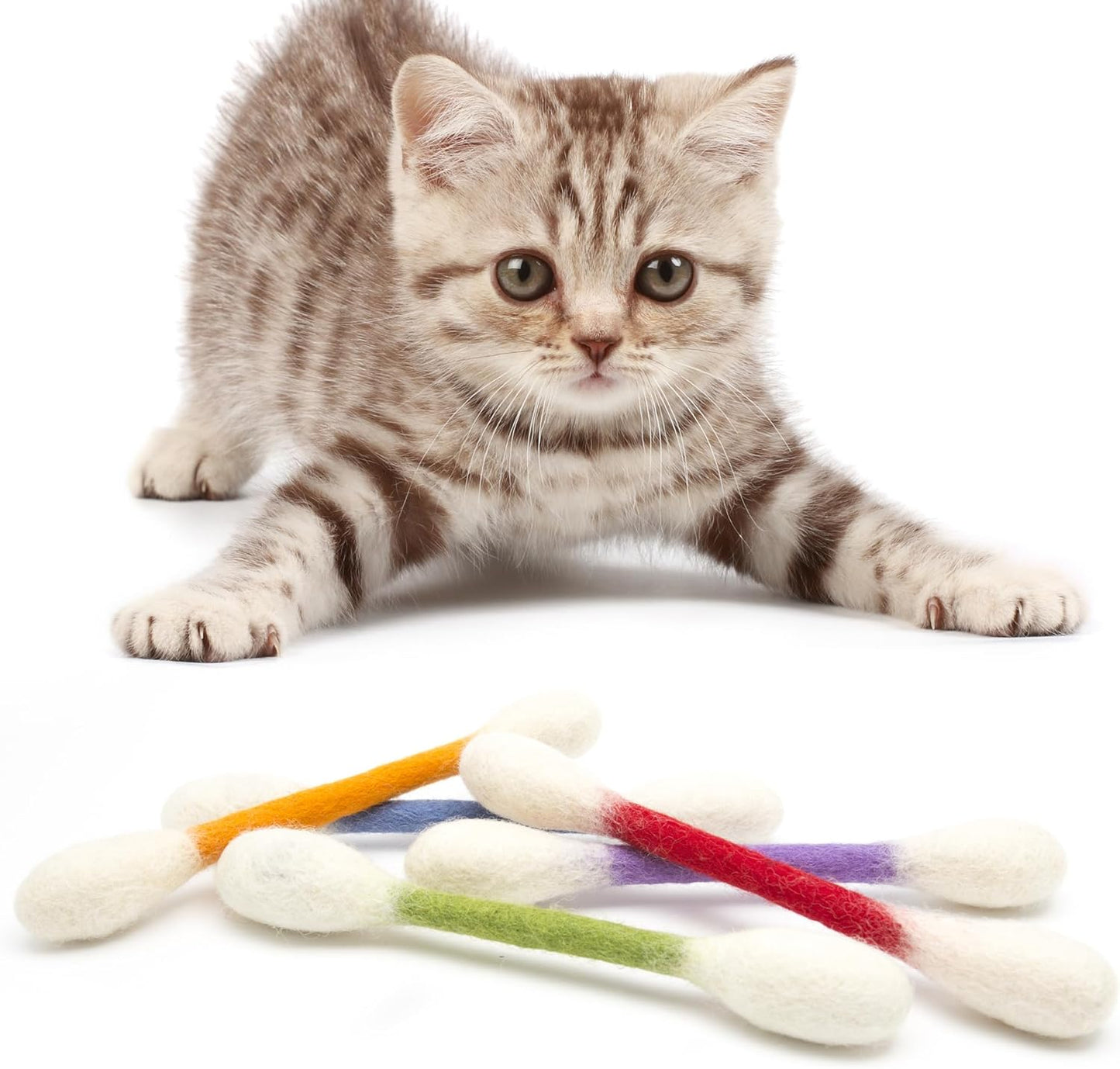 🐾Jätte-leksaker av bomullspinnar med kattmynta (15 cm) – handgjorda, hållbara, säkra och roliga