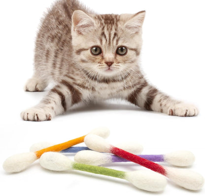 🐾Jätte-leksaker av bomullspinnar med kattmynta (15 cm) – handgjorda, hållbara, säkra och roliga