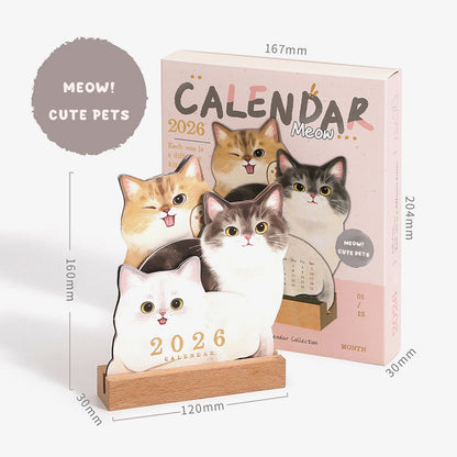 📅🐾 3D-bordskalender med katter och hundar – ett år fullt av sötma på ditt skrivbord! ✨😻🐶
