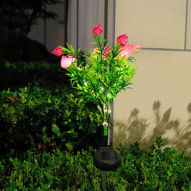 🌸Solcellslampor för blomsterstakar - Vattentät trädgårdsdekoratio