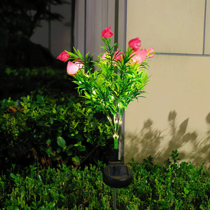 🌸Solcellslampor för blomsterstakar - Vattentät trädgårdsdekoratio